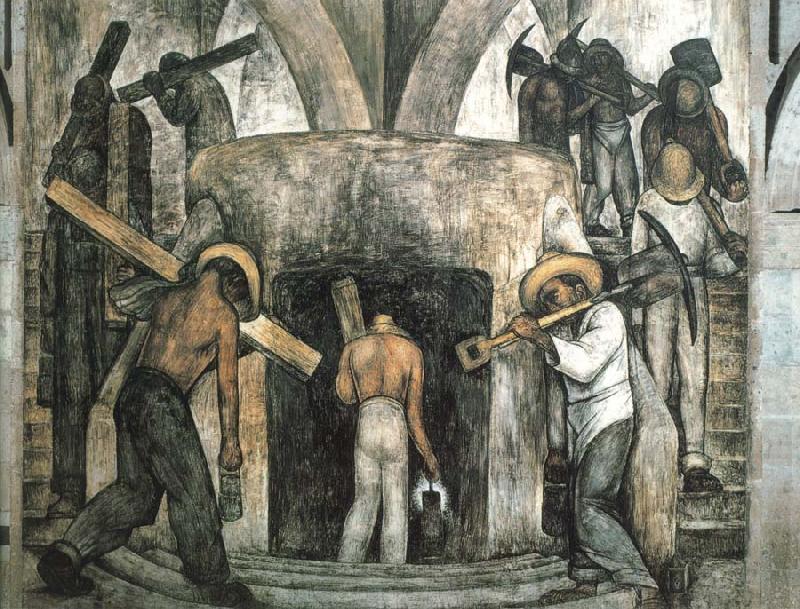 Diego Rivera Into the Mine oil painting picture